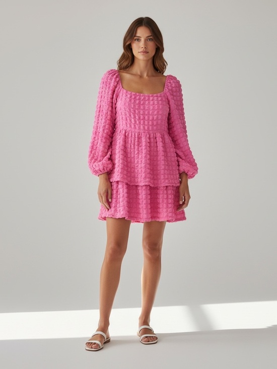 Dresses & Skirts - SIMPLY SOUTHERN Bubble Ruffle Dress Pink Size M NEW